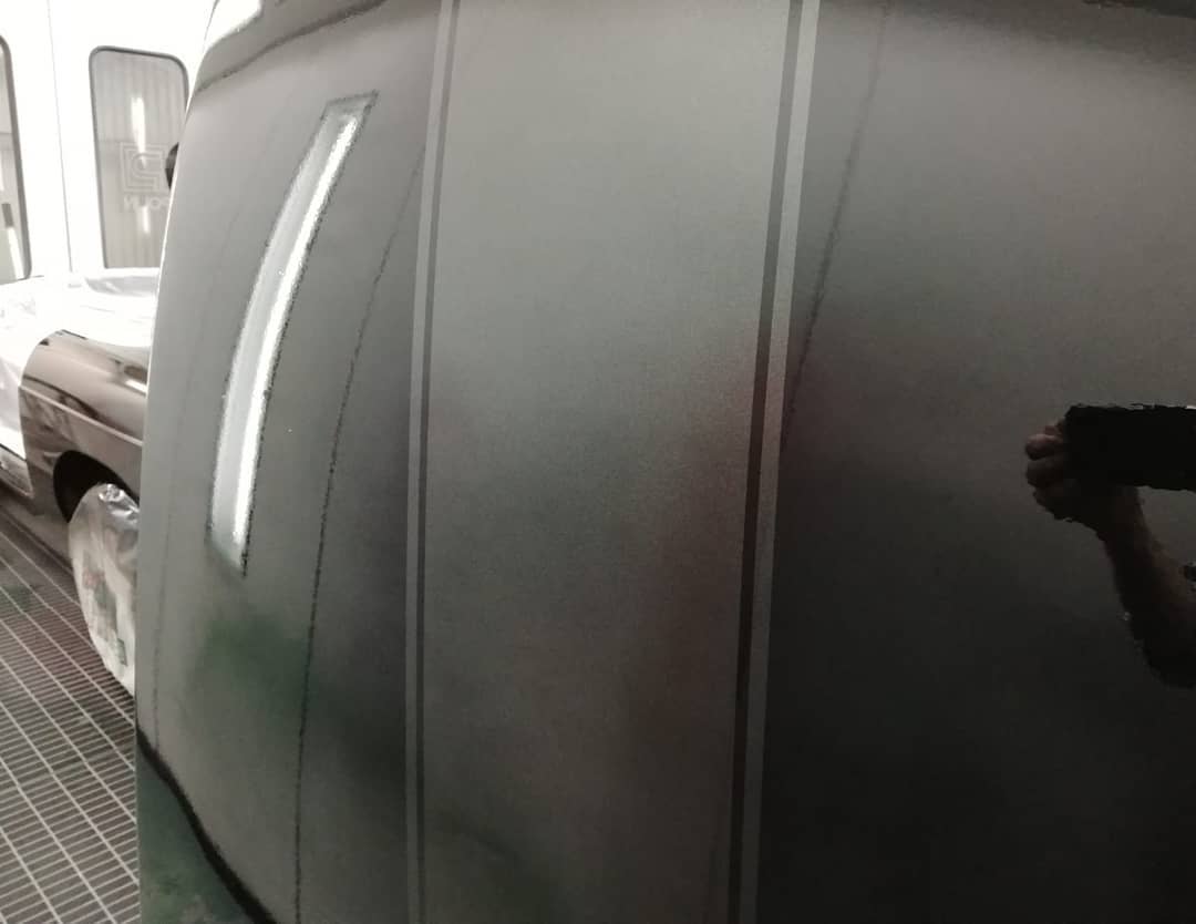 Black MGB ghost stripe