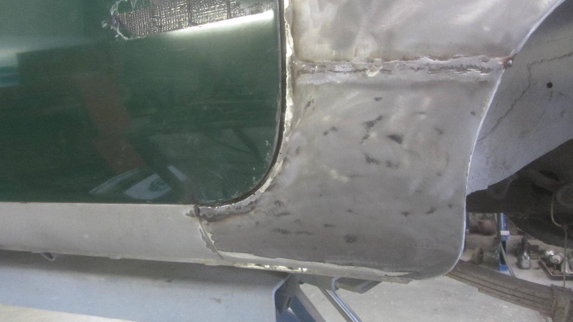 Green MGB Roadster restoration